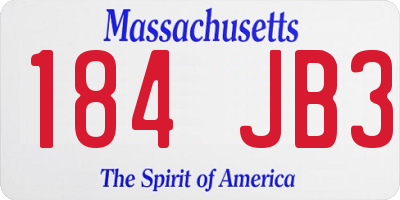 MA license plate 184JB3
