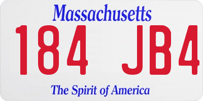 MA license plate 184JB4