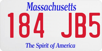 MA license plate 184JB5