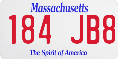 MA license plate 184JB8