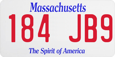 MA license plate 184JB9