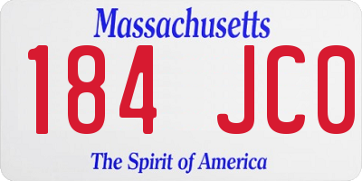 MA license plate 184JC0
