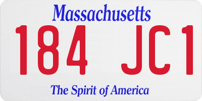 MA license plate 184JC1