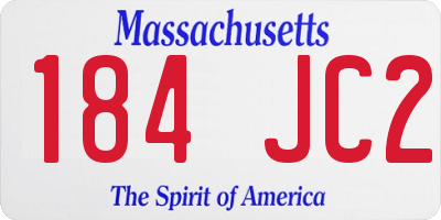MA license plate 184JC2