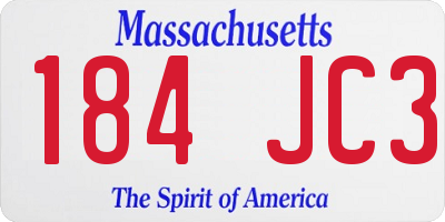 MA license plate 184JC3