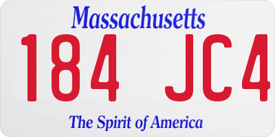 MA license plate 184JC4