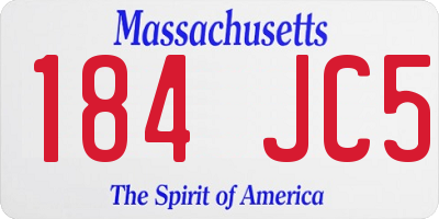 MA license plate 184JC5