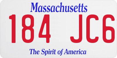 MA license plate 184JC6