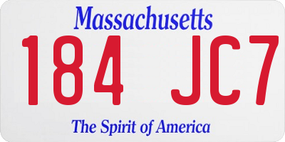 MA license plate 184JC7
