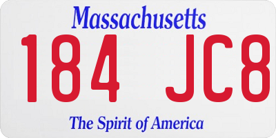 MA license plate 184JC8