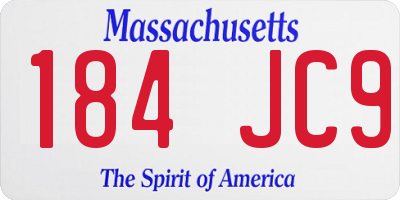 MA license plate 184JC9