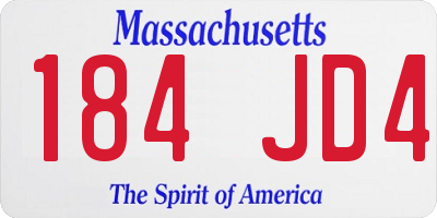 MA license plate 184JD4