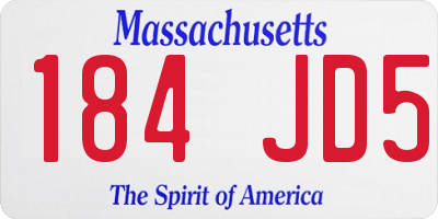 MA license plate 184JD5