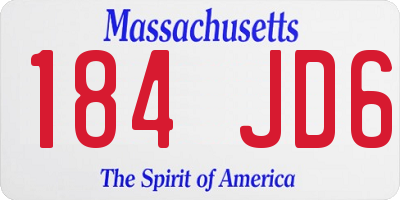 MA license plate 184JD6