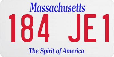 MA license plate 184JE1