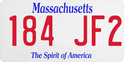 MA license plate 184JF2