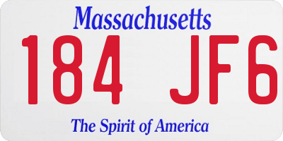 MA license plate 184JF6