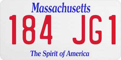 MA license plate 184JG1