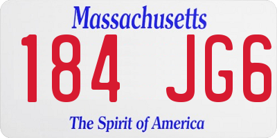 MA license plate 184JG6