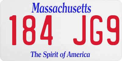 MA license plate 184JG9