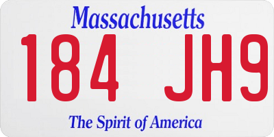 MA license plate 184JH9