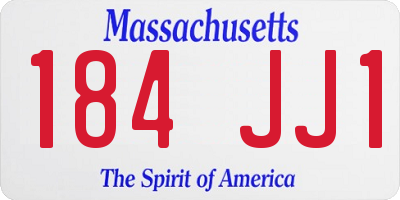 MA license plate 184JJ1