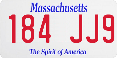 MA license plate 184JJ9