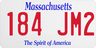 MA license plate 184JM2