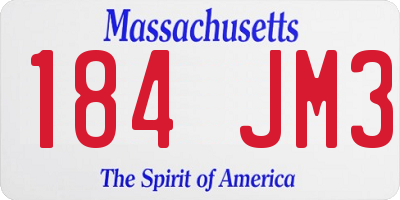 MA license plate 184JM3