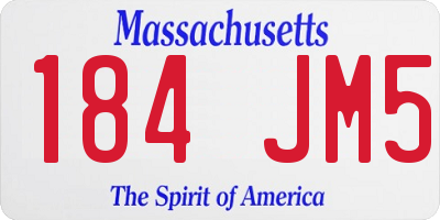 MA license plate 184JM5