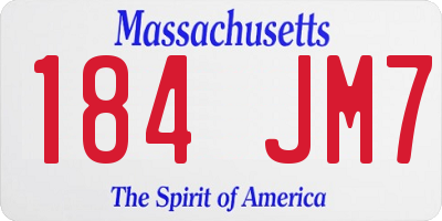 MA license plate 184JM7