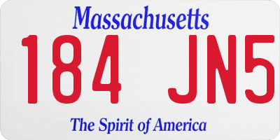 MA license plate 184JN5