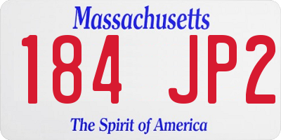 MA license plate 184JP2