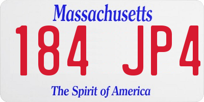MA license plate 184JP4