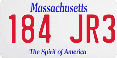 MA license plate 184JR3