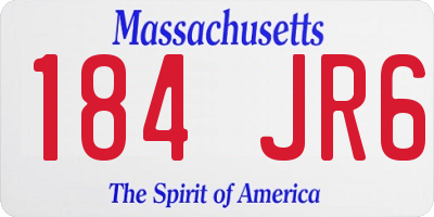 MA license plate 184JR6