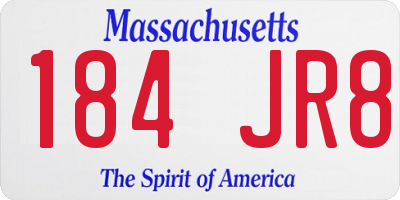 MA license plate 184JR8