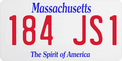 MA license plate 184JS1