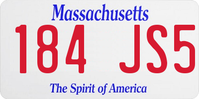 MA license plate 184JS5