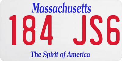 MA license plate 184JS6
