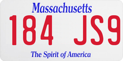 MA license plate 184JS9