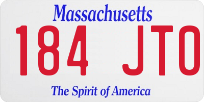 MA license plate 184JT0