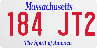 MA license plate 184JT2