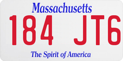 MA license plate 184JT6