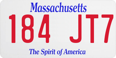 MA license plate 184JT7