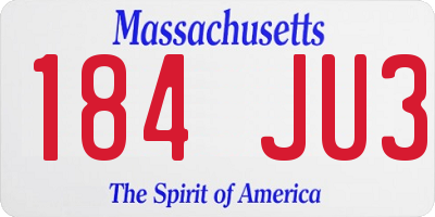 MA license plate 184JU3