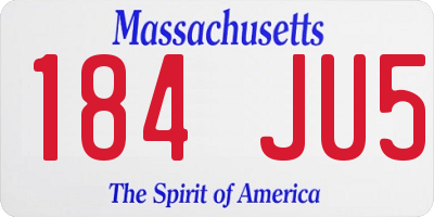 MA license plate 184JU5