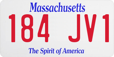 MA license plate 184JV1