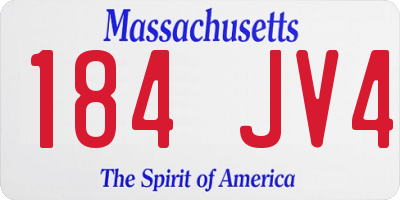 MA license plate 184JV4