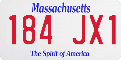 MA license plate 184JX1